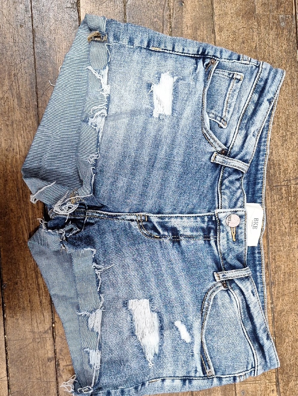 BKE Denim Blue Jeans with Contrast Gold Stitching, Size 30